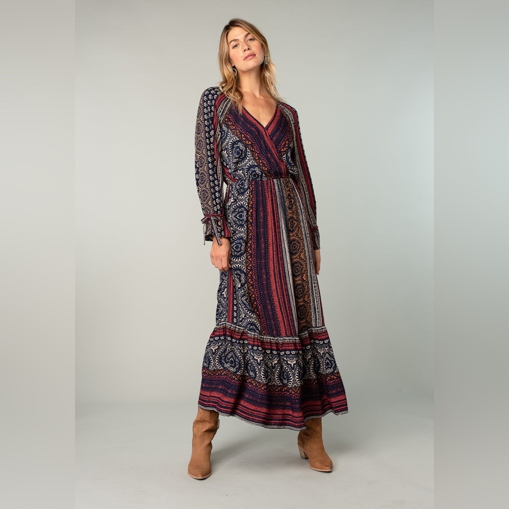 Love Stitch Geometric Print Maxi